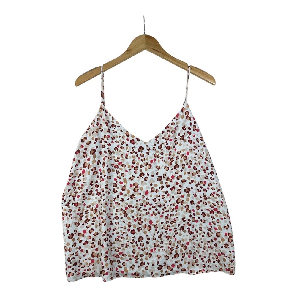 Ann Taylor White Leopard Print Dressy Sleeveless Lined Tank Top Women's Sz XLT